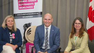 Hilary Lloyd from The Body Shop, MP Majid Jowhari and Monica Engebertson